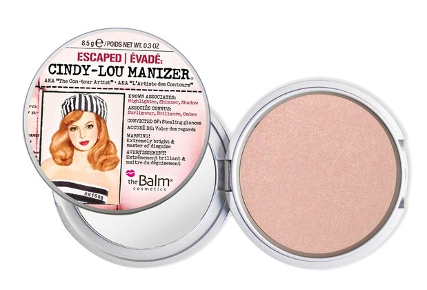 Bảng tạo khối Cindy-Lou Manizer từ theBalm, nổi bật với khả năng làm sáng và tô điểm cho khuôn mặt. Sản phẩm bán chạy nhất năm 2016, mang lại vẻ đẹp tự nhiên và rạng rỡ.